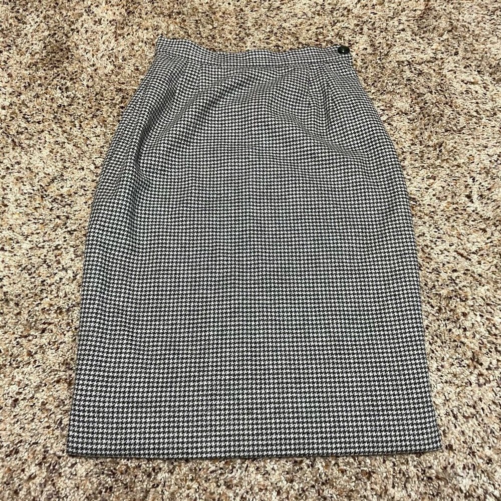 Vintage Valentino Boutique Skirt Checkered Black White Size 4‎ Made In Italy - Picture 2 of 5